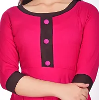 Women's Anarkali Solid Rayon Fit  Flared Kurta Kurtis for Women (Medium, Pink)-thumb2