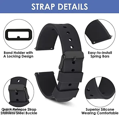 JUSTLY Silicone Belt 22MM Strap Compatible with Realme Watch S/Realme S Pro Noise Colorfit Pro3/Colorfit Pro4/Pro5/Pro5/Max/Pro34 Max Alpha  Assist Smart Watch Strap-thumb4