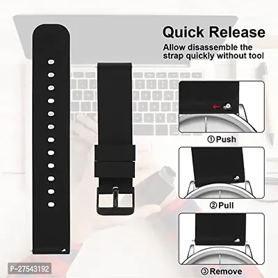 JUSTLY Silicone Belt 22MM Strap Compatible with Realme Watch S/Realme S Pro Noise Colorfit Pro3/Colorfit Pro4/Pro5/Pro5/Max/Pro34 Max Alpha  Assist Smart Watch Strap-thumb2