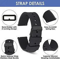 22MM Replacement Soft Silicone Tang Buckle Sporty Straps/Bands Compatible for Boat Storm Smart Watch  Watches with 20mm Lugs Size-thumb2