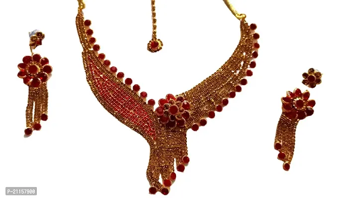 Sasti Dukan Fashion Artificial Jewellery - Necklace and Earrings Beaded Set-thumb0
