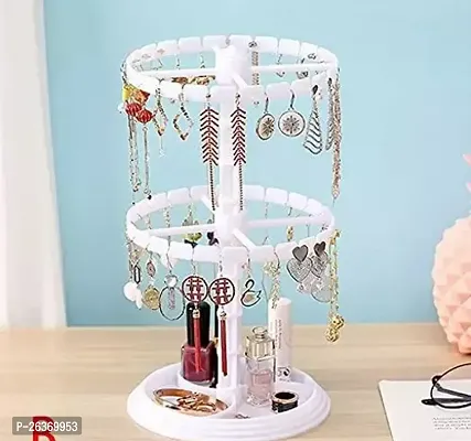 White 3 Tier Rotating Earring Holder Jewelry Display Stand