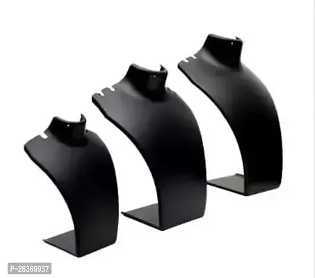 Arah Black Plastic Jewelry Necklace Display Stand 6 8 10 Inch Combo Pack Of 3-thumb0