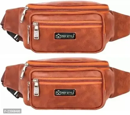 Premium Quality Leather Waist Pack Bags Pack of 2-thumb0