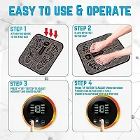 GLOZOM Foot massager Wireless Rechargeable Foldable EMS Foot, Leg, Body, shoulder Massager. 8 Modes 19 Intensity Levels Ultimate Pain Relief EMS Foot Massager Electric Machine painrelief Massaging Mat-thumb1