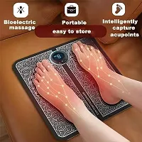 GLOZOM Foot massager Wireless Rechargeable Foldable EMS Foot, Leg, Body, shoulder Massager. 8 Modes 19 Intensity Levels Ultimate Pain Relief EMS Foot Massager Electric Machine painrelief Massaging Mat-thumb2