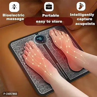 GLOZOM Foot massager Wireless Rechargeable Foldable EMS Foot, Leg, Body, shoulder Massager. 8 Modes 19 Intensity Levels Ultimate Pain Relief EMS Foot Massager Electric Machine painrelief Massaging Mat-thumb3