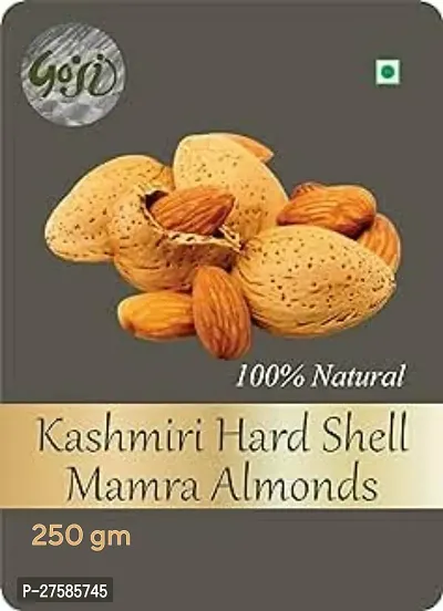 GOJI Royal Mamra Almonds  Pack of 500gm  100 Pure Badam with Hard Shell  High Oil Content Rich in Antioxidants  Enhances Brain Power and Stamina  250GM-thumb0