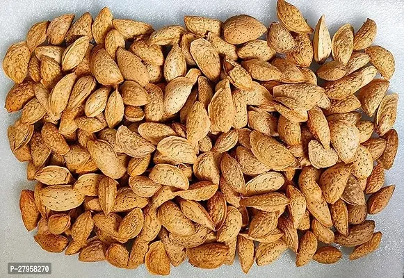 Snow Hills Kashmir Kagzi Premium Mamra Almonds with shells  100 percent Pure Organically Cultivated  High Oil Content Rich in Antioxidants  Boost Brain Power and Stamina Pack of 1KG-thumb0