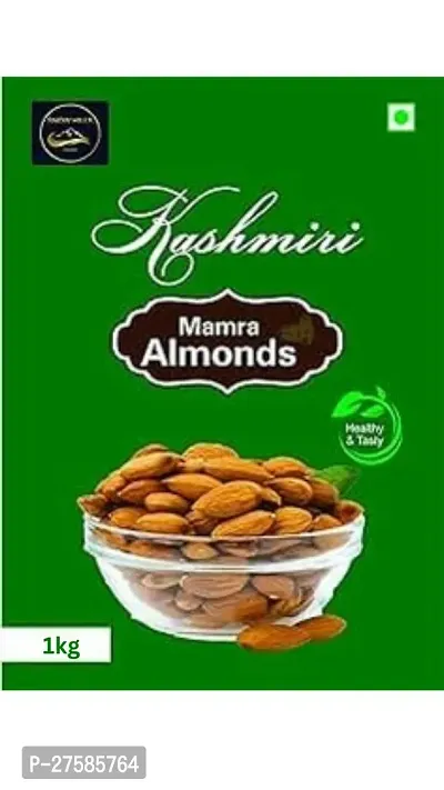 Snow Hills Kashmir Premium Kagzi Mamra AlmondsBadaam 1kg  Soft  Easy to Break Shell 100 Pure Organically Cultivated Almonds-thumb0