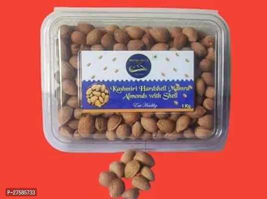 Snow Hills Kashmir Hard To Break mamra shelled almondsbadam  500g  Pure Almonds with Hard Shell  Crack and Enjoy 500