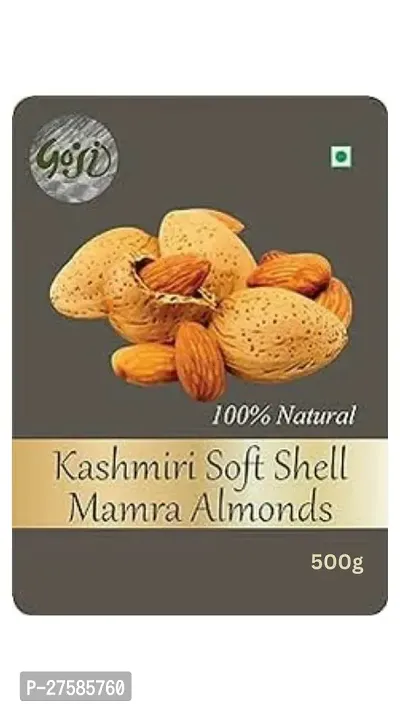 Snow Hills Kashmir Premium Kagzi Mamra Almonds500GWith Soft ShellEasy To Break100 PureOrganically CultivatedHigh Oil ContentRich In AntioxidantsBoost Brain PowerStaminaCrackEnjoyDried-thumb0