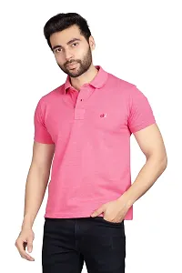 CKL Polo T-Shirt for Men Regular Fit Half Sleeve (XXL, Pink)-thumb1