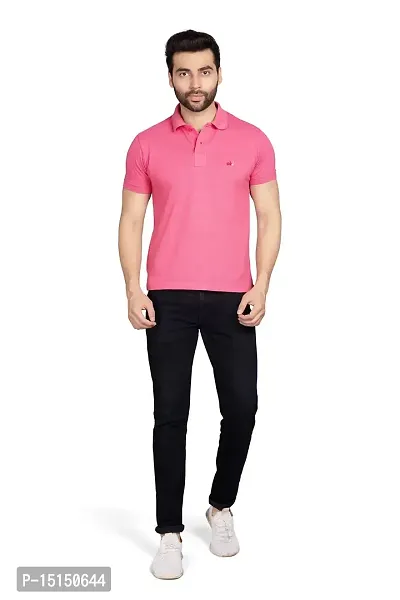 CKL Polo T-Shirt for Men Regular Fit Half Sleeve (XXL, Pink)-thumb5