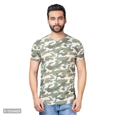CKL Cotton Camouflage Printed Slim Fit Men's Tshirt (M)