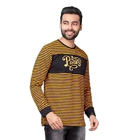 CKL Men's Cotton Round Neck Full Sleeve Pairs Printed T-Shirt Slim Fit (XL, Yellow)-thumb3