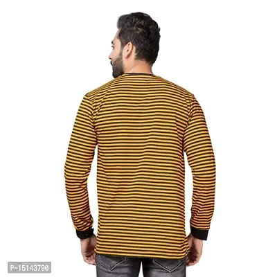 CKL Men's Cotton Round Neck Full Sleeve Pairs Printed T-Shirt Slim Fit (XL, Yellow)-thumb3