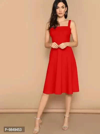 Women A-line Red Dress