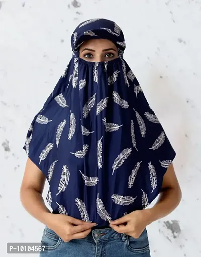 Sun Protection Rayon Cotton Innovative Scarf Cum Mask With Cap To Cover Face  Cotton Mask - Printed Pattern For Womens And Girls Stylish Scarf Winter,  Summer And Rain
