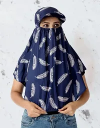 Sun Protection Rayon Cotton Innovative Scarf Cum Mask With Cap To Cover Face  Cotton Mask - Printed Pattern For Womens And Girls Stylish Scarf Winter,  Summer And Rain-thumb1