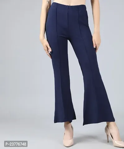 Buy Gloye Women Black Solid, Self Design Lycra Blend Trousers (L) Online at  Best Prices in India - JioMart.
