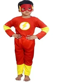 GREENR JOY Fabric Pack of 2 Superhero Flash Costume dress For Kids Halloween Cosplay Fancy dress Outfit for Boys and Girls-thumb2