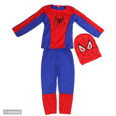 GREENR JOY Fabric Superhero Spiderman Cosplay Costume dress For Kids Halloween Fancy dress Outfit for Boys and Girls-thumb0