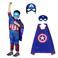 GREENR JOY Pack of 2 Combo Superhero Hulk + Muscle Captain America Costume for kids Halloween Fancy Dress Cosplay Bodysuit for Boys and Girls-thumb3