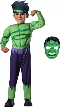 GREENR JOY Fabric Hulk Superhero Costume For Kids Halloween Dress Fancydress Birthday Gift-thumb3