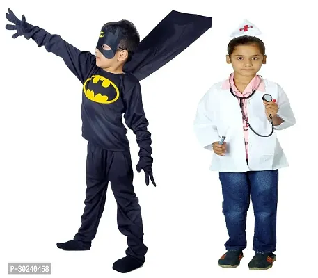 GREENR JOY Pack of 2 Superhero Batman Costume for Boys and Female Doctor Dress dress for girls-thumb0