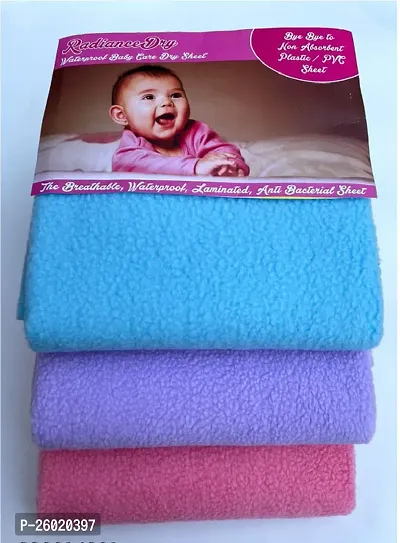 Comfortable Multicoloured Cotton Crib Baby Bedsheet Pack Of 3-thumb0