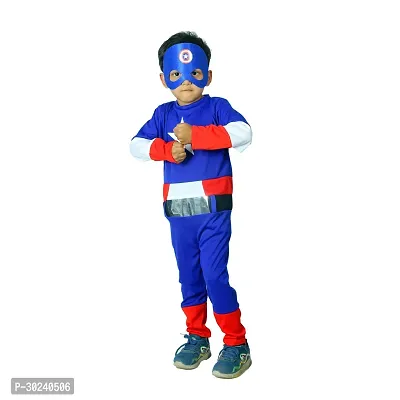 GREENR JOY Pack of 2 Combo Superhero Normal Captain America + Batman Costume for kids Halloween Fancy Dress Cosplay Bodysuit for Boys and Girls-thumb3