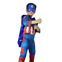 GREENR JOY Pack of 2 Combo Superhero Hulk + Muscle Captain America Costume for kids Halloween Fancy Dress Cosplay Bodysuit for Boys and Girls-thumb4