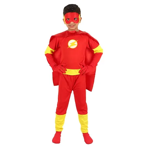 GREENR JOY Fabric Avenger Superhero Flash Costume dress For Kids