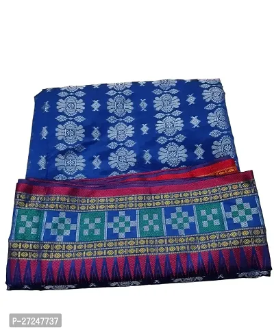 Beautiful Blue Silk Blend Saree with Blouse piece For Women