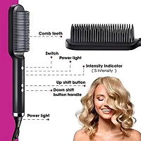 Hair Straightener Comb for Women  Men, Hair Styler, Straightener Brush Comb with 5 Temperature Control - (MULTI COLOUR)-thumb4