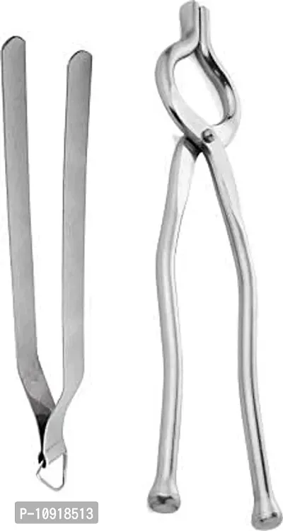 Stainless Steel Roti Chimta With Stainless Steel Sansi Pakkad Tool For Kitchen Use(Pack Of 2 Pcs)