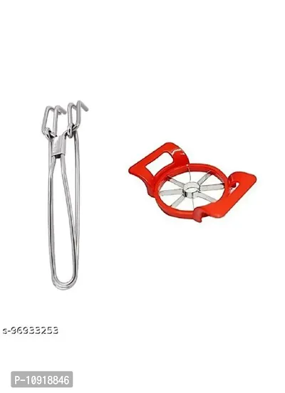 Stainless Steel Wire Pakkad Tong And Apple Cutter(Pack Of 2 Pcs)