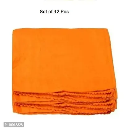 Cotton Wiping Kitchen Napins Cleaning Dusting And Cleaning Cloth Colour- Orange( Pack Of 12 Pcs)-thumb0