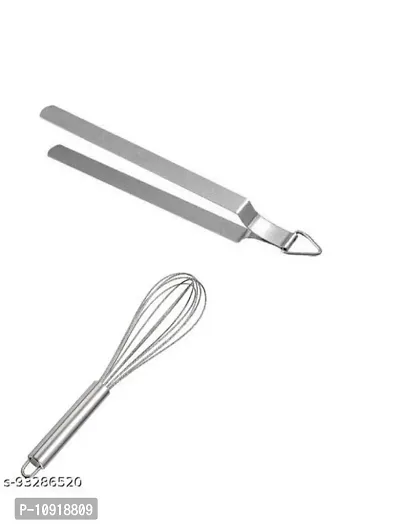 Stainless Steel Chimta For Roti Chapati Chimta Tong For Chapati Tong And Stainless Steel Egg Beater Whisk(Pack Of 2 Pcs)