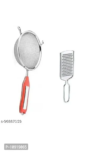 Stainless Steel Premiun Quality Soup Juice Strainer With Cheese Grater(Pack Of 2 Pcs)