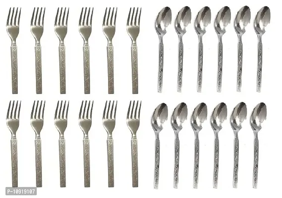 Stainless Steel Dinning 12 Pcs Spoon  12 Pcs Fork