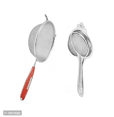 Combo Of 2 Pcs, Stainless Steel Premiun Quality Soup Juice Strainer With Steel Tea Strainer(Set Of 2 Pcs)