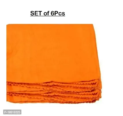 Cotton Wiping Kitchen Napins Cleaning Dusting And Cleaning Cloth Colour- Orange( Pack Of 6 Pcs)-thumb0