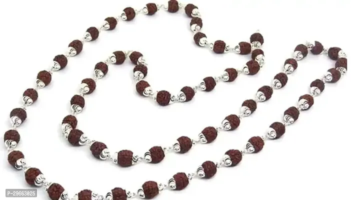 Alluring Silver Wood Rudraksh Rudraksha Chain For Men