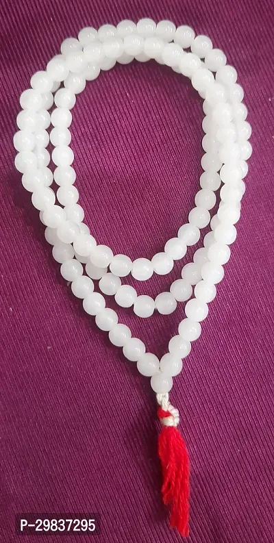 white beads quartz mala-thumb0