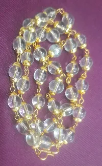 white beads 8mm crystal mala-thumb1