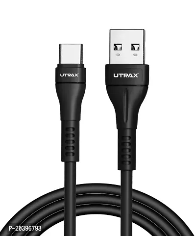 UTRAX USB Type C Cable 3 A 1 m UI-556 1B  (Compatible with All Type C USB Supported Devices, Black)