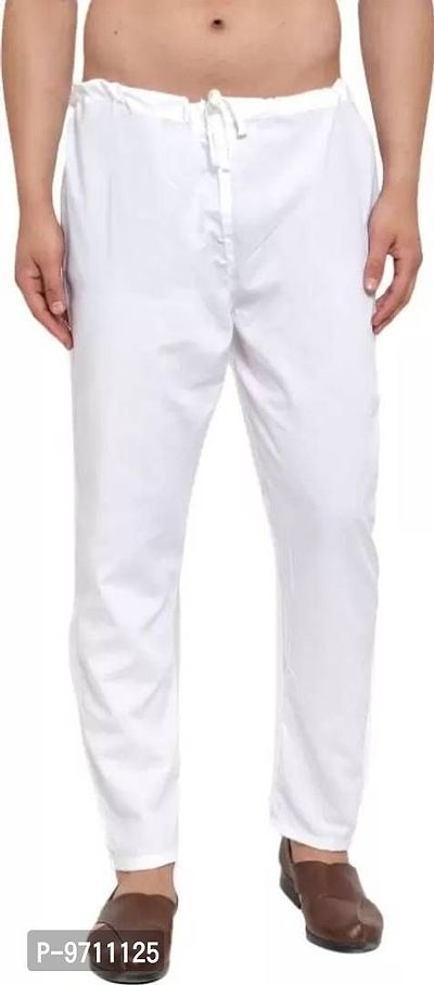 Men Cotton White Pyjama-thumb0