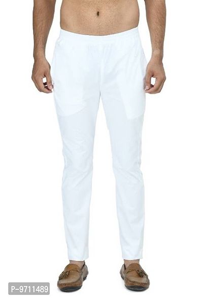 Men Cotton White Pyjama Pant-thumb0